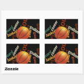 Hoops Basketball Sport Fanatics. Rechthoekige Sticker (Vel)