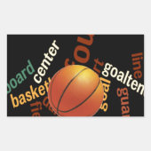 Hoops Basketball Sport Fanatics. Rechthoekige Sticker (Voorkant)