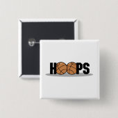 Hoops Basketball T-shirts en Gifts Vierkante Button 5,1 Cm (Voorkant /achterkant)