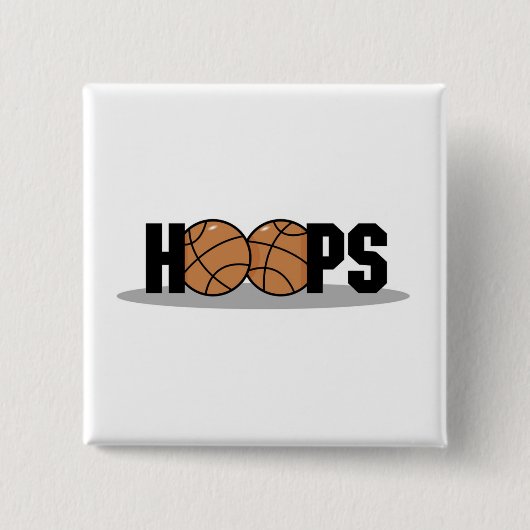 Hoops Basketball T-shirts en Gifts Vierkante Button 5,1 Cm (Voorkant)
