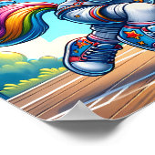 Hoops Dream: Regenboog Eenhoorn Basketbal Ster Poster (Hoek)