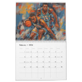 Hoops Dribble Basketbal Sport Gift kunstwerken Kalender (Feb 2026)