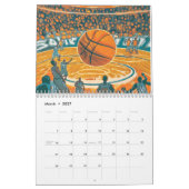 Hoops Dribble Basketbal Sport Gift kunstwerken Kalender (Mar 2027)