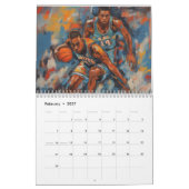 Hoops Dribble Basketbal Sport Gift kunstwerken Kalender (Feb 2027)
