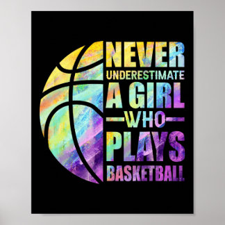 Hoops Girls onderschatten nooit een meisje dat spe Poster