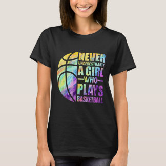 Hoops Girls onderschatten nooit een meisje dat spe T-shirt