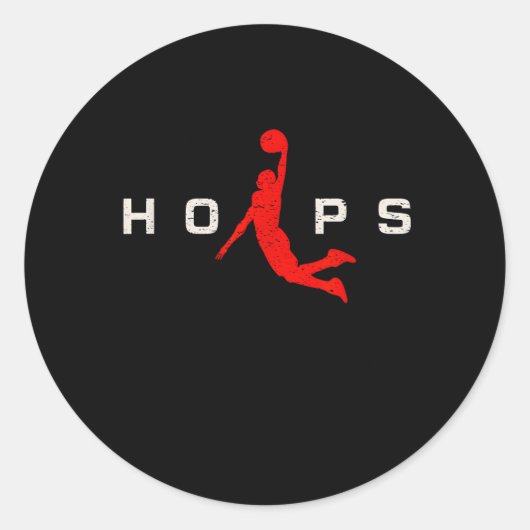 Hoops - Honkbal Ronde Sticker (Voorkant)