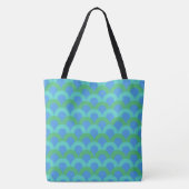 Hoops van blauwe boodschappentas tote bag (Achterkant)