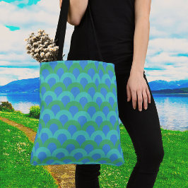 Hoops van blauwe boodschappentas tote bag