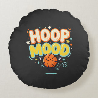 Hoopstemming Grappige Basketbalfan Rond Kussen