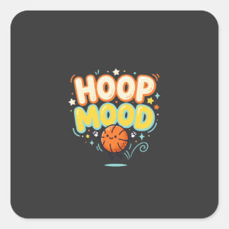 Hoopstemming Grappige Basketbalfan Vierkante Sticker