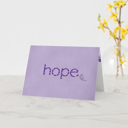 Hooptekst in paarse steek op reliëf kaart (Gele Bloem)