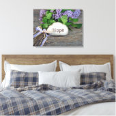 Hooptekst op steen met seringen canvas afdruk (Insitu (Slaapkamer))