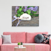 Hooptekst op steen met seringen canvas afdruk (Insitu (Woonkamer))