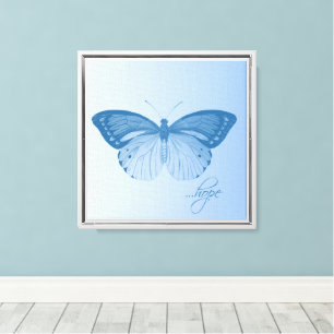 Hoopvlinder Blauw Canvas Afdruk