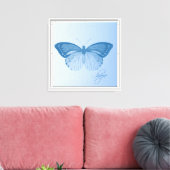 Hoopvlinder Blauw Canvas Afdruk (Insitu (Woonkamer))