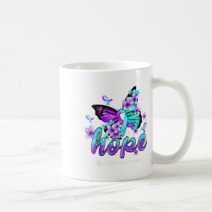 Hoopvlinder Paars & Turquoise Lint Zelfmoord Aa Koffiemok