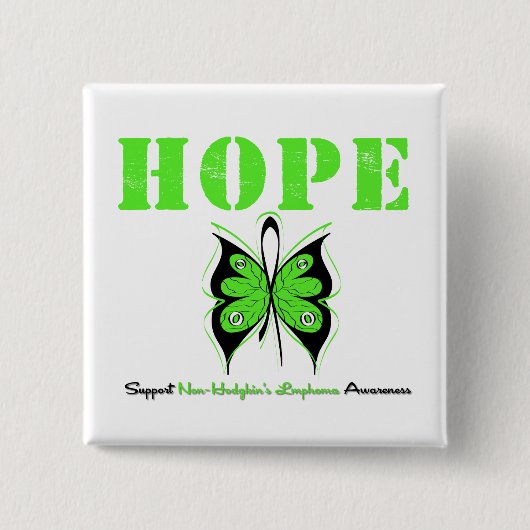 Hoopvlinder van non-Hodgkin Vierkante Button 5,1 Cm (Voorkant)