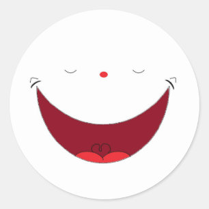 hoopvol blij gezicht ronde sticker