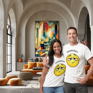 Hoopvol Emoji Donderdag Stemming Design T-shirt