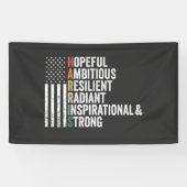 Hoopvolle Ambitieuze Veerkrachtige Radiant Harris  Spandoek (Horizontaal)