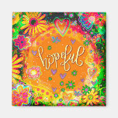 Hoopvolle Harten Leuke Gele Bloemen Inspirivity Magneet (Voorkant)