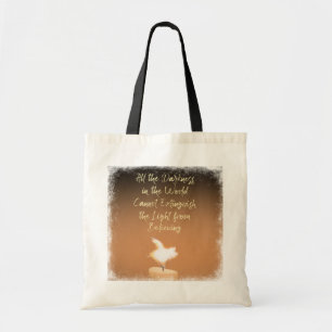 Hoopvolle Inspirerende Kaars met Vliegende Varken Tote Bag
