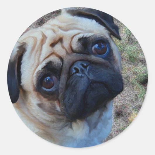 hoopvolle koe ronde sticker (Voorkant)