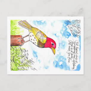 Hoopvolle vogel briefkaart