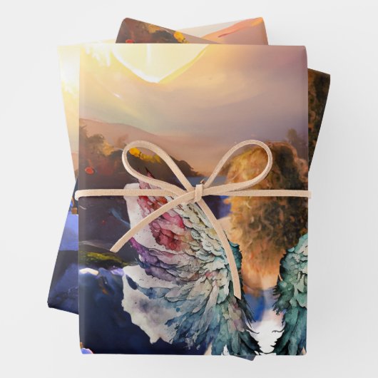 Hoopvolle zonsopgang Papier met platte plaat 3 Inpakpapier Vel (In situ)