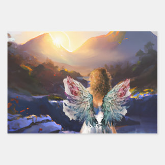 Hoopvolle zonsopgang Papier met platte plaat 3 Inpakpapier Vel