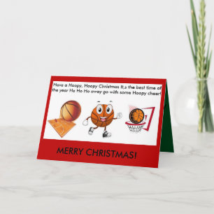 Hoopy Basketball kerstkaart Feestdagen Kaart