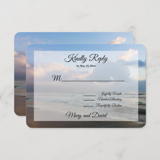 Hoor de golven bruiloft RSVP Kaart (Voorkant / Achterkant)
