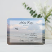 Hoor de golven bruiloft RSVP Kaart (Staand voorkant)