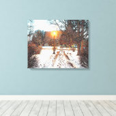 "HOOR DE SNEEUWCRUNCH" WINTER LAMPLICHT CANVAS (Insitu (Houten vloer))