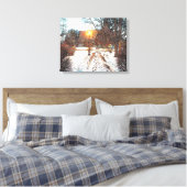"HOOR DE SNEEUWCRUNCH" WINTER LAMPLICHT CANVAS AFDRUK (Insitu (Slaapkamer))