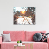 "HOOR DE SNEEUWCRUNCH" WINTER LAMPLICHT CANVAS AFDRUK (Insitu (Woonkamer))