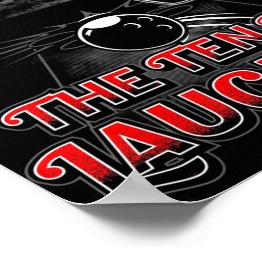 Hoor de Tien Pin lachen - Fun Bowler & Bowling Poster (Hoek)