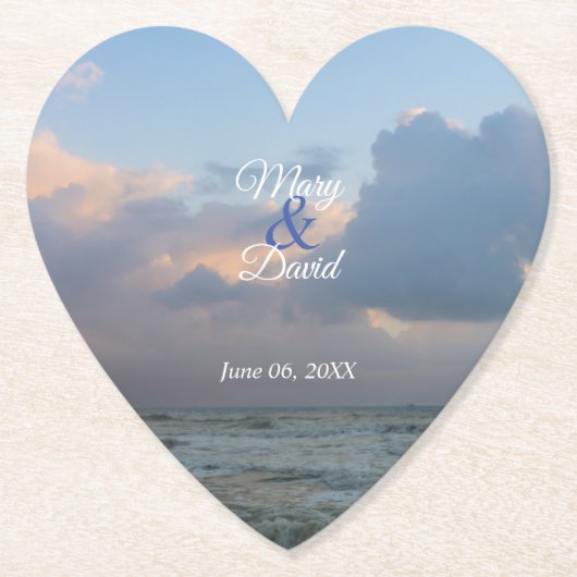 Hoor de Waves Wedding Kartonnen Onderzetters (Voorkant)