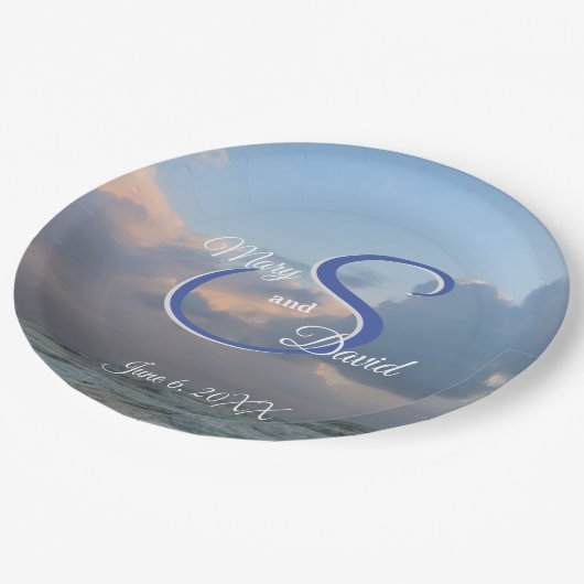 Hoor de Waves Wedding Papieren Bordje (Gekanteld)