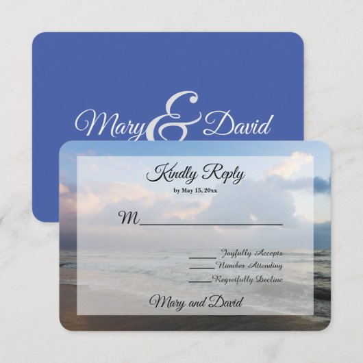 Hoor de Waves Wedding RSVP Kaartje (Voorkant / Achterkant)