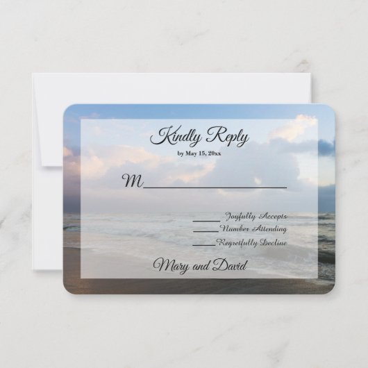 Hoor de Waves Wedding RSVP Kaartje (Voorkant)