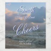 Hoor de Waves Wedding Wijn Etiket (Enkel label)