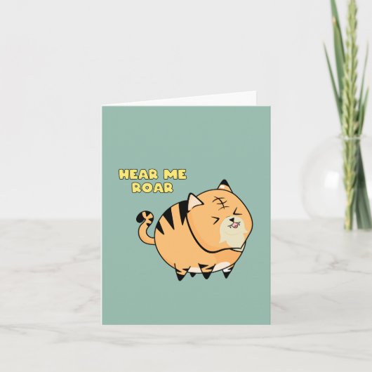 Hoor deze tijger brullen feestdagen kaart (Voorkant)