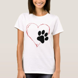 Hoor Dog Paw. Ik hou van honden T-shirt