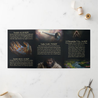 Hoor en zoek de HEER God KJV Tri-Fold Kaart