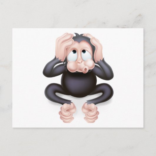 Hoor geen Kwaad-aap Briefkaart (Voorkant)