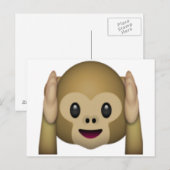 Hoor Geen Kwaad Aap - Emoji Briefkaart (Voorkant / Achterkant)