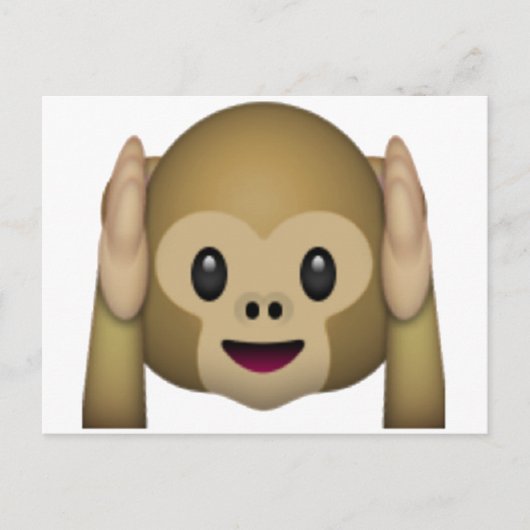 Hoor Geen Kwaad Aap - Emoji Briefkaart (Voorkant)