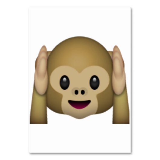 Hoor Geen Kwaad Aap - Emoji Kaart (Voorkant)